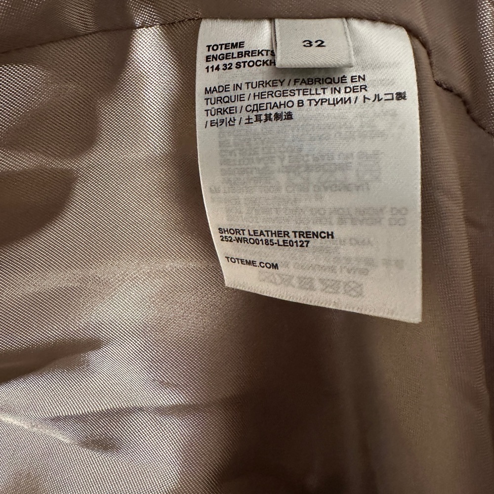 New Toteme Oversized Leather Trench Jacket Size 32 - Picture 6 of 11